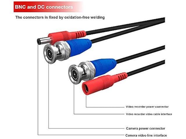 Tainston 4 Pack 30 Feet BNC Video Power Cable,BNC Extension Wire Pre-Made All-in-One Video Security Camera Wire with Connectors for CCTV Camera DVR...