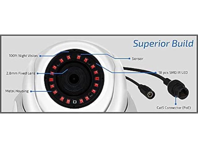 GW Security 5MP IP PoE Outdoor Indoor Microphone Dome Security Camera (GW5091IP)