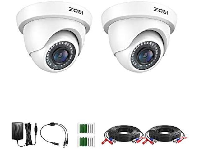 ZOSI 2Pack 2.0MP HD 1080P Security Cameras Kit TVI/CVI/AHD Indoor Outdoor 80ft Day Night Vision CCTV Dome Home Cameras for 720P/1080N/1080P/5MP/4K...
