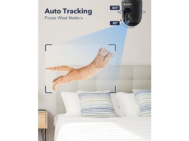 MUBVIEW Cameras for Home Security, Indoor Security Camera, 2.4G WiFi Wired Camera Ideal for Dog/Elder/Baby, Motion Tracking, Two-Way Audio, Pan...