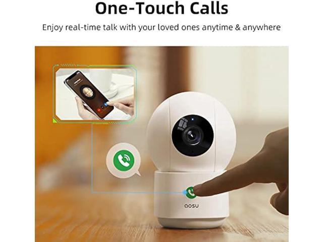 AOSU 2K Security Camera Indoor, Baby Monitor Pet Camera 360-Degree for Home Security, WiFi Camera with 5/2.4 GHz Wi-Fi, One-Touch Calls, Smart...