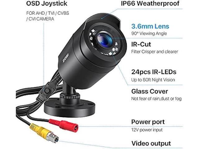 ZOSI 2.0MP 1080p 1920TVL Outdoor Indoor Security Camera,Hybrid 4-in-1 TVI/CVI/AHD/CVBS CCTV Camera,80ft IR Night Vision Weatherproof For...