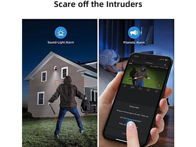 AOSU 2K Security Cameras Wireless Outdoor, Battery Powered for Home Security Cameras with PIR Human Motion Detection, Full-Color Night Vision,...