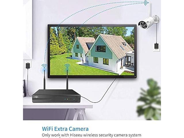 Hiseeu Camera Add on 3MP Outdoor Wireless Security Camera, Waterproof Outdoor Indoor 3.6mm Lens IR Cut Day & Night Vision with Power Adapter,...