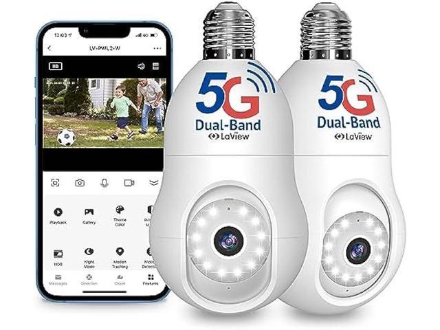 Photos - Surveillance Camera LaView 4MP Bulb Security Camera 5G & 2.4GHz, 360°2K Security Cameras Wirel