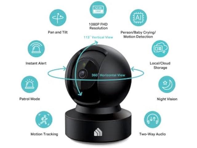 Kasa Smart 2023 New Indoor Pan-Tilt Security Dog Camera, 1080p HD w/Night Vision, Motion Detection for Baby & Pet Monitor, Cloud & SD Card Storage,...