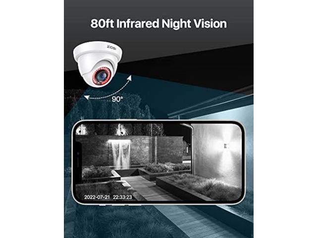 ZOSI 2MP 1920TVL Hybrid 4 in 1 TVI CVI AHD CVBS Security Camera,1080P HD Weatherproof Outdoor Indoor Surveillance Cam,Night Vision,For...