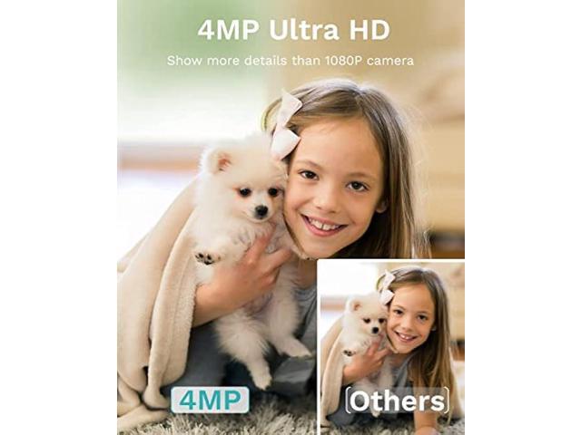 WUUK 4MP Indoor Security Camera, Pan Tilt Cam for Baby Monitor, Wi-Fi Home Security Pet Camera for Dog or Cat, Motion Detection & Tracking, Night...