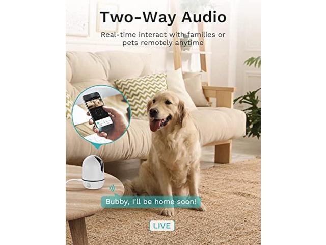 WUUK 4MP Indoor Security Camera, Pan Tilt Cam for Baby Monitor, Wi-Fi Home Security Pet Camera for Dog or Cat, Motion Detection & Tracking, Night...