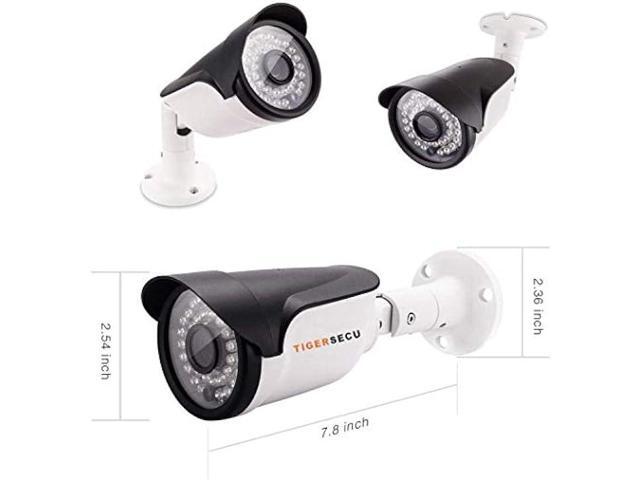 TIGERSECU Super HD 1080P Hybrid 4-in-1 Security Camera with OSD Switch, for TVI/CVI/AHD/D1 DVR, Weatherproof for Indoor/Outdoor Use (Power Supply...