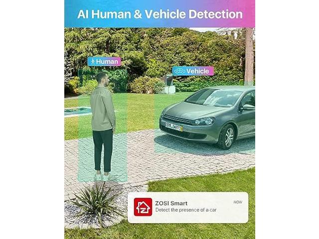 ZOSI 8CH 3K Lite Home Security Camera System Outdoor with 1TB HDD,AI Human/Vehicle Detection,120ft Night Vision,H.265+ 8 Channel Wired DVR with...
