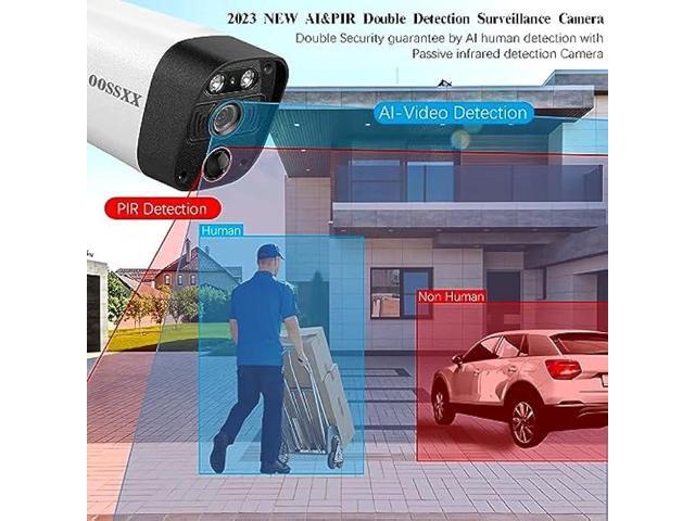 (All-in-One 5.0MP PIR Detection) 2-Way Audio Dual Antennas Outdoor Security Camera System Wireless with Monitor WiFi Home Security System 3K 5.0MP...
