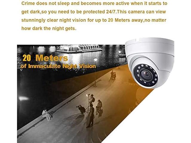 5MP Analog Coax Dome TVI CVI CCTV Surveillance Security Camera, 2.8mm 100° Wide Viewing Angle, 65ft IR Night Vision, Outdoor, Full Metal Housing,...