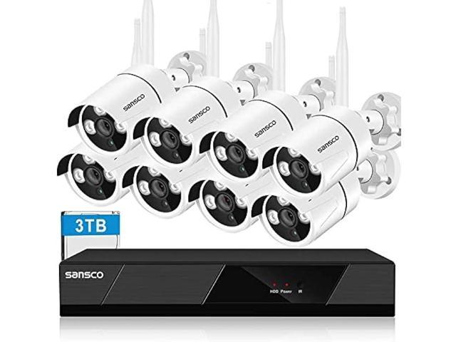 Photos - Surveillance Camera  SANSCO Wireless CCTV Security Camera System with 3TB HDD &[3TB WiFi Kit]