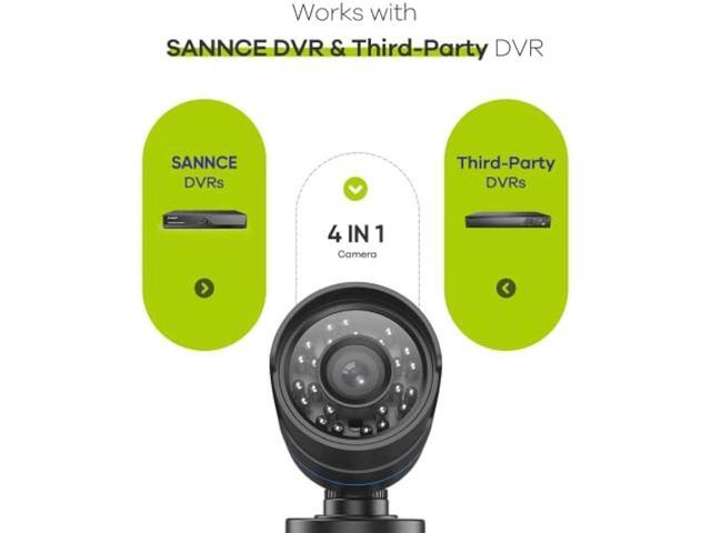 SANNCE 1080P Security Camera AHD/TVI/CVI/CVBS 4-in-1 CCTV Camera IP66 Weatherproof Analog CCTV Surveillance Bullet Camera Indoor Outdoor, 100ft...