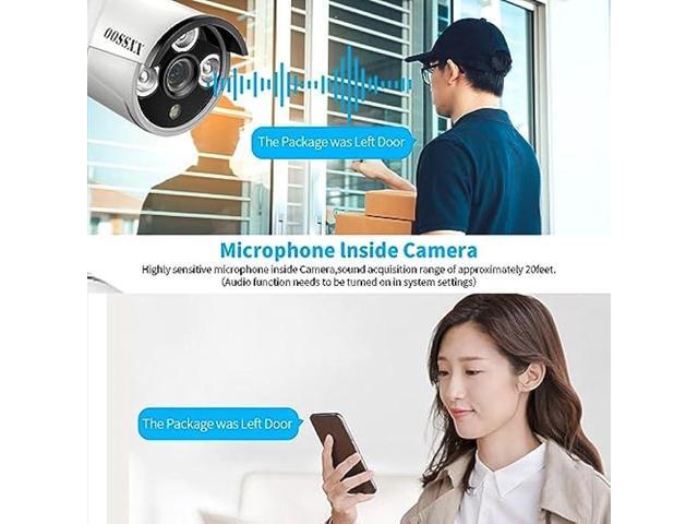 (HD 3K 5.0MP & 60 Days Storage) AI Detected POE Security Camera Systems, OOSSXX 8 Channel Outdoor Surveillance Video System, 4pcs IP67 Waterproof...