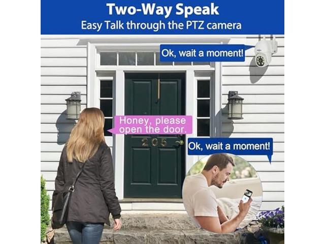 Hiseeu 5MP Wireless PTZ Security Camera System, Indoor Outdoor IP66 Waterproof WiFi Camera, 4K 10CH NVR, 2-Way Audio, Motion Detection Alarm,...