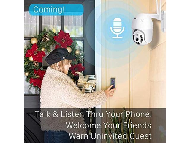 Pan Tilt Outdoor Security Camera, 1080P Home WiFi IP Camera, Pan Tilt Dome Surveillance Cam, Two Way Audio Motion Detection Clear Night Vision...