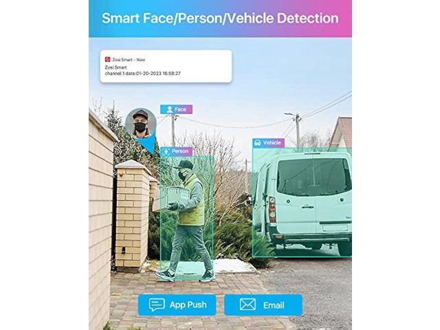 ZOSI ZG2258D 4K Add on Camera with Night Vision,Sound & Light Alarm,Two-Way Audio,IP66 Weatherproof,8MP Dome PoE IP Security Camera for Outdoor...
