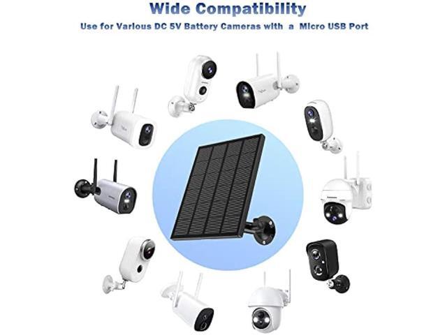 ZUMIMALL Solar Panel for Outdoor Camera Wireless Camera, IP66 Waterproof Solar Panel with 10ft USB Charge Cable, Power Supply for Security Camera...