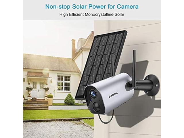 ZUMIMALL Solar Panel for Outdoor Camera Wireless Camera, IP66 Waterproof Solar Panel with 10ft USB Charge Cable, Power Supply for Security Camera...
