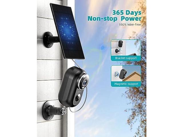 ZUMIMALL Security Cameras Wireless Outdoor, 2K Solar Cameras for Home Security with Magnetic Mount, Color Night Vision, Spotlight & Siren, AI...