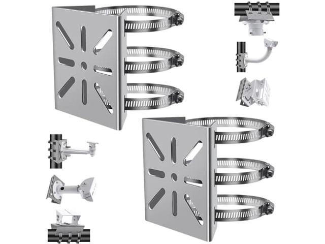 Lighfast 2pcs Universal Wall Mounting Bracket with 6 Loops, Stainless Steel Vertical Pole Mount Adapter for CCTV Security Camera PTZ Dome Indoor...