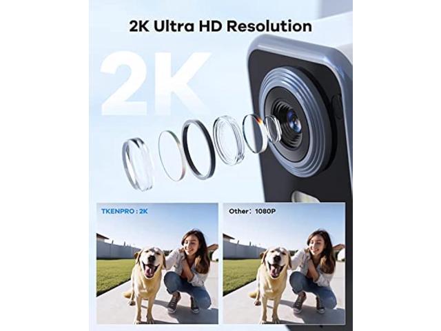 TKENPRO 2K Security Cameras Wireless Outdoor with PIR Detection, Solar Security Camera Outdoor with Ultra HD Spotlight Color Night Vision,4X...