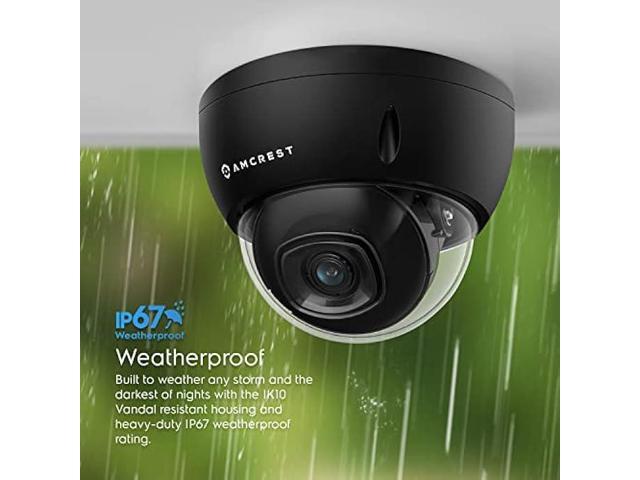 Amcrest 5MP POE Camera, Outdoor Vandal Dome Security POE IP Camera, 5-Megapixel, 98ft NightVision, 2.8mm Lens, IP67, IK10 Resistance, MicroSD 256GB...