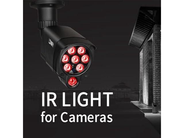 LONNKY LED IR Illuminator Wide Angle 8-LEDs 90 Degree 100Ft IR Infrared Flood Light for CCTV Security Cameras, IP Camera, Bullet Camera, Dome...