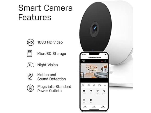 Feit Electric WiFi Camera, Indoor Camera with Motion Detection, 2.4GHz WiFi, Night Vision, 2-Way Audio, Works with Alexa & The Google Assistant,...