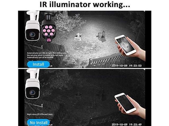 Tonton 2Pack LED IR Illuminator Wide Angle 8-LEDs 90 Degree 100Ft IR Infrared Flood Light, Compatible for CCTV Security Cameras,IP Camera,Bullet...