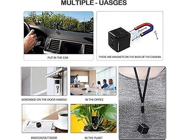 Pomocuty Mini Spy Camera 1080P Hidden Camera - Portable Small HD Nanny Cam with Night Vision and Motion Detection - Indoor Covert Security Camera...