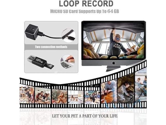Pomocuty Mini Spy Camera 1080P Hidden Camera - Portable Small HD Nanny Cam with Night Vision and Motion Detection - Indoor Covert Security Camera...