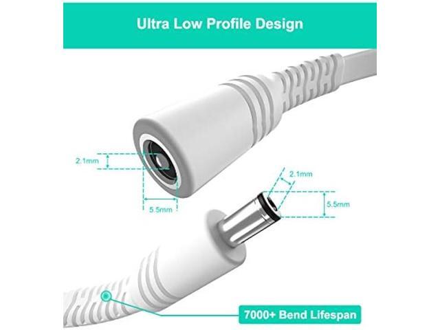 Itramax 30ft 12V DC Extension Cable (2-Pack),DC 2.1mm x 5.5mm 5521 Power Supply Adapter Flat Extender Cord,Female to Male Wire for IP Network,CCTV...