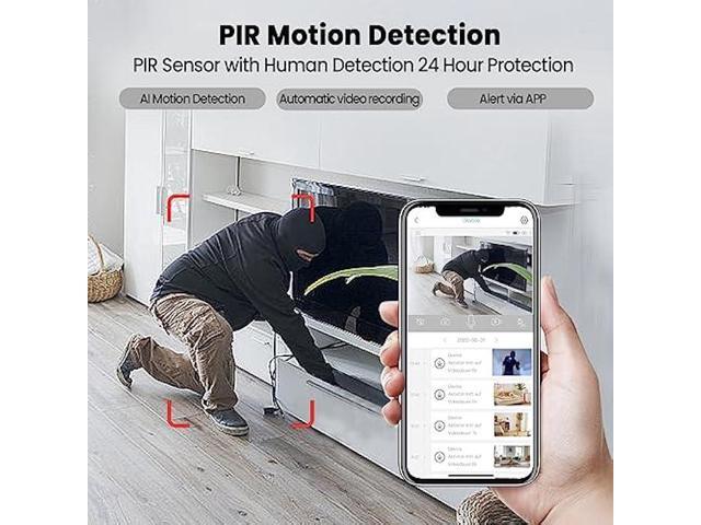 Security Cameras Indoor Wireless, Camera for Home Security,2K AI Motion Detection,150 Days Standby Battery Life,WiFi Camera Night Vision and...