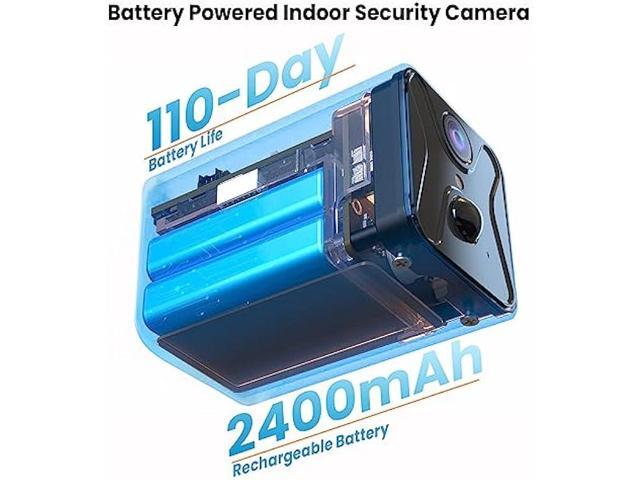 Security Cameras Indoor Wireless, Camera for Home Security,2K AI Motion Detection,150 Days Standby Battery Life,WiFi Camera Night Vision and...