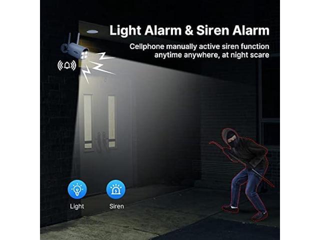 Hiseeu 4MP Solar Battery Powered Security Camera Wireless 2.5K, 2-Way Audio Rechargeable Outdoor WiFi Camea,Color Night Vision, Spotlight/Siren...