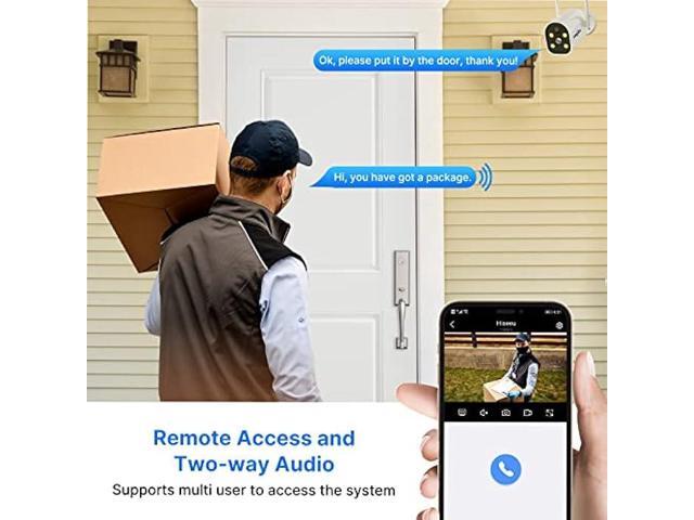 Hiseeu 4MP Solar Battery Powered Security Camera Wireless 2.5K, 2-Way Audio Rechargeable Outdoor WiFi Camea,Color Night Vision, Spotlight/Siren...