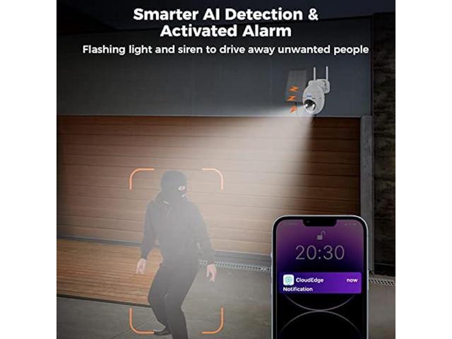 Aomeisi G2 2K Solar Security Camera Outdoor,360°View Pan/Tilt,Two-Way Audio,Easy to Setup,Audible Flashlight Alarm,Motion Alert,SD Slot Cloud...