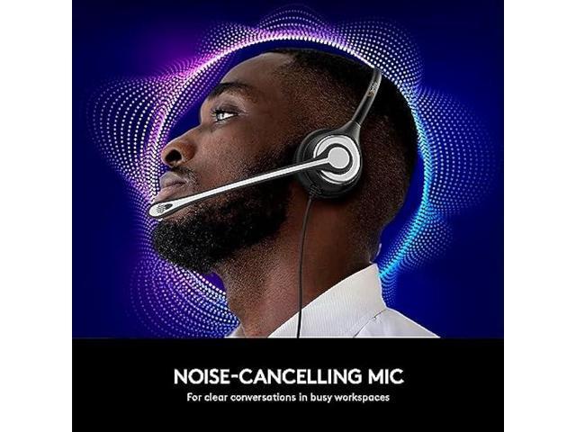 USB Computer Headset with Microphone for Laptop PC,3.5mm Wired Stereo Call Center Headset with Microphone Noise Cancelling, Corded Desktop...