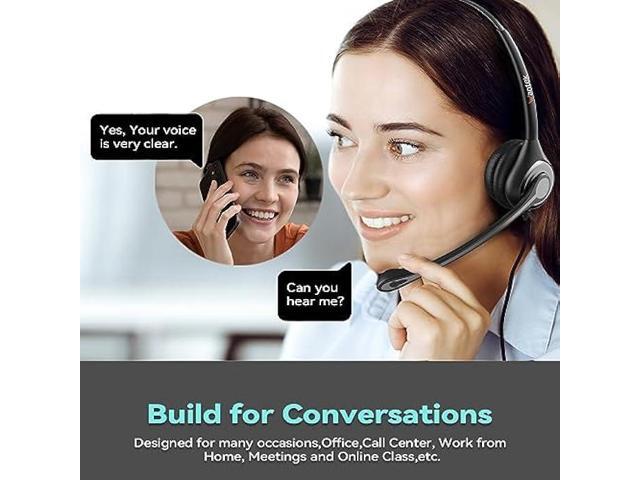 USB Computer Headset with Microphone for Laptop PC,3.5mm Wired Stereo Call Center Headset with Microphone Noise Cancelling, Corded Desktop...