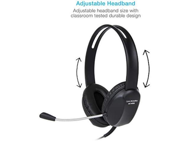 Cyber Acoustics Stereo PC Headset (AC-4000), 3.5mm Connection, Noise Canceling Microphone for PC, Mac and, Tablets, Perfect for Classroom or Home