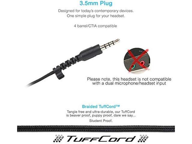 Cyber Acoustics Stereo PC Headset (AC-4000), 3.5mm Connection, Noise Canceling Microphone for PC, Mac and, Tablets, Perfect for Classroom or Home
