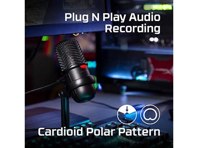 HyperX SoloCast USB Condenser Gaming Microphone, for PC, PS4, PS5 and Mac, Tap-to-Mute Sensor, Cardioid Polar Pattern, great for Streaming,...