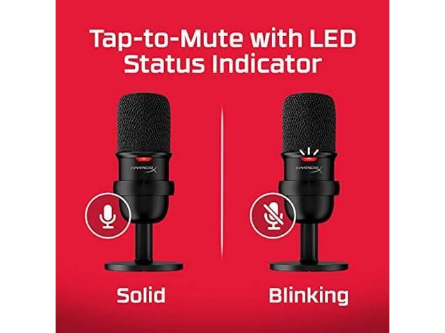 HyperX SoloCast USB Condenser Gaming Microphone, for PC, PS4, PS5 and Mac, Tap-to-Mute Sensor, Cardioid Polar Pattern, great for Streaming,...