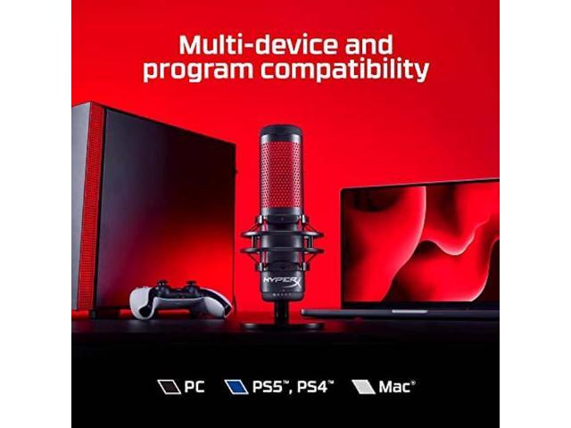 HyperX QuadCast - USB Condenser Gaming Microphone, for PC, PS4, PS5 and Mac, Anti-Vibration Shock Mount, Four Polar Patterns, Pop Filter, Gain...