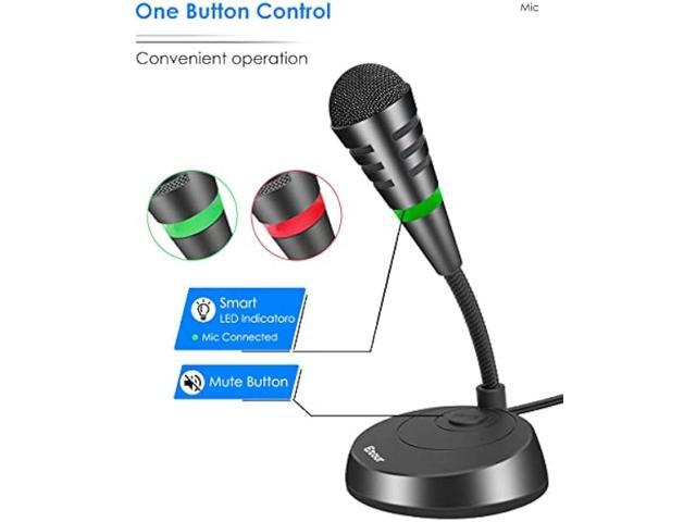 Etour Mini USB Computer Microphone for Zoom Meetings with Mute Button 360 Gooseneck for Podcasting/YouTube/Skype, External USB C Gaming Mic for...