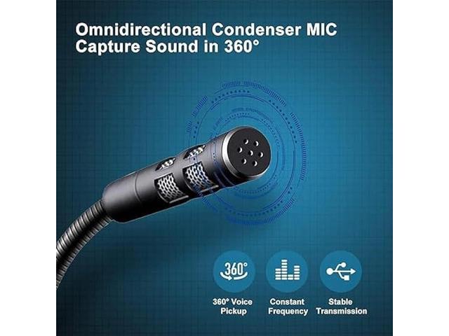 USB Computer Microphone,Plug and Play Desktop PC Laptop Microphone with Mute Button and LED Indicator for...