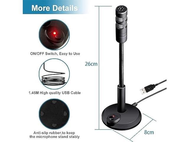 USB Computer Microphone,Plug and Play Desktop PC Laptop Microphone with Mute Button and LED Indicator for...